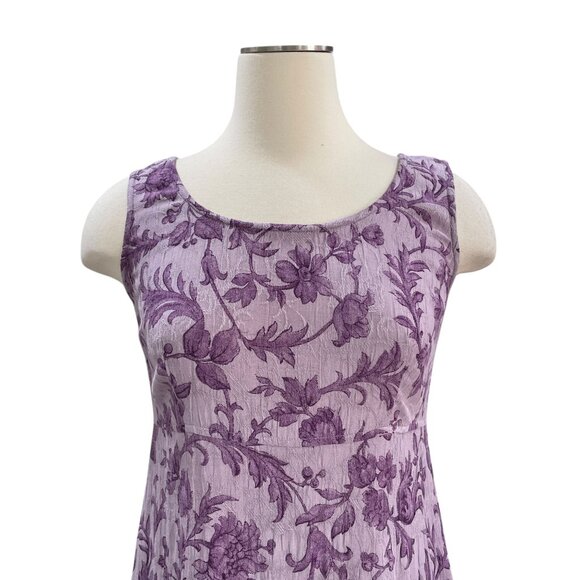 Karin Stevens Petites Purple Floral Maxi Dress Sleeveless Retro Cottagecore 10P - Picture 10 of 10